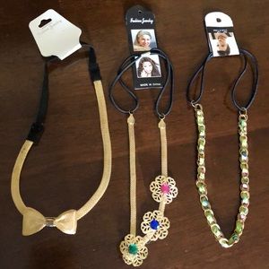 🆕🔥3 METAL CHAIN ELASTIC HEADBAND